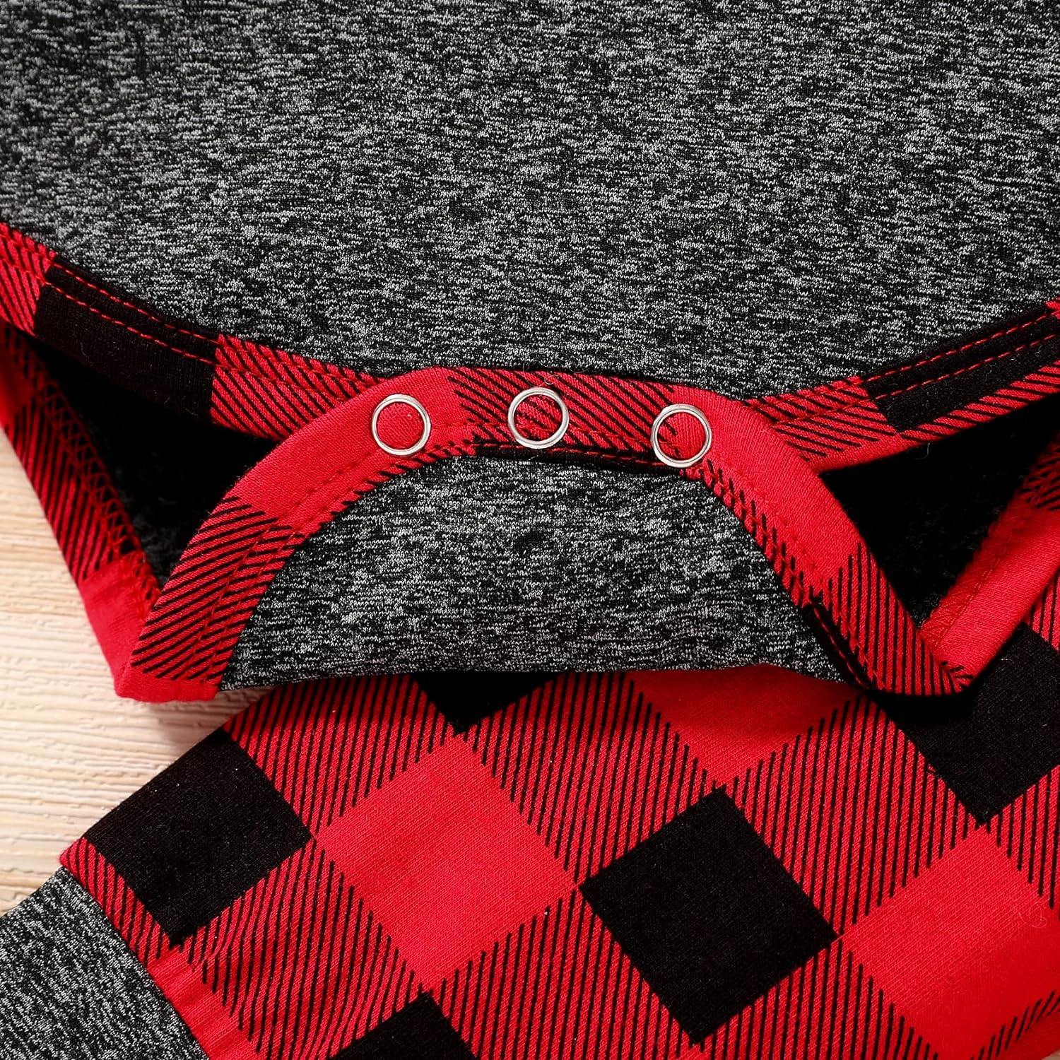 I'm so thankful Newborn Baby Boy Fall Clothes Infant Plaid Long Sleeve Button Romper and Pants Set Winter Outfits - Image 5
